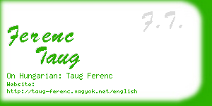 ferenc taug business card
